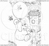 Balloon Outline Bear Coloring Using Royalty Clipart Float Hive Honey Illustration Bannykh Alex Rf sketch template
