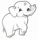 Coloring Pages Elephant Baby Cute Supercoloring Sheets Printable sketch template
