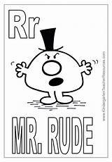 Mr Coloring Pages Rude Men Grumpy Template sketch template