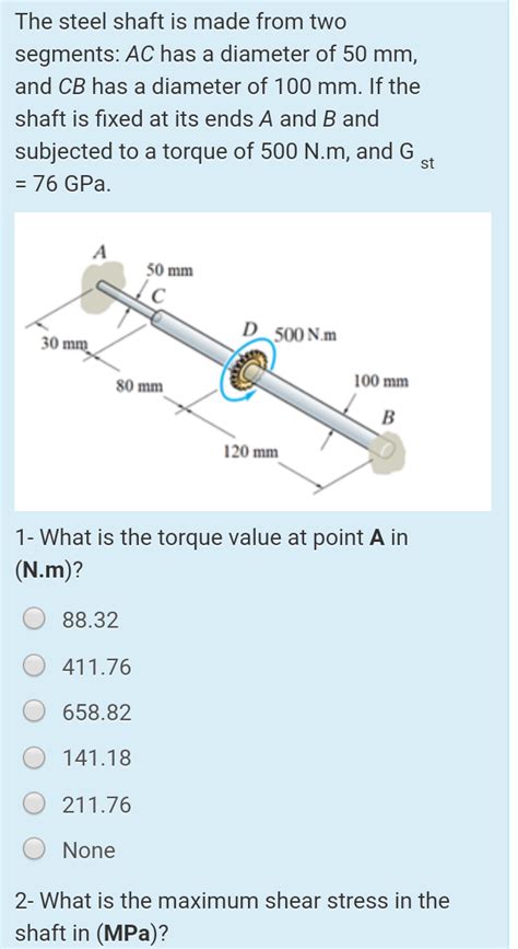 answered  steel shaft     bartleby