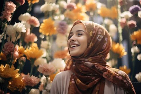 Premium Ai Image Cute Girl Wearing Hijab Very Pretty Summer Vibe