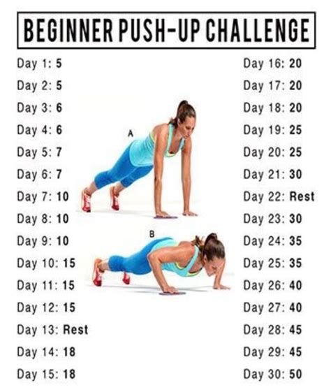 30 Day Challenge 30 Day Pushup Challenge Push Up Challenge Fun Workouts