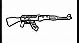 Rifle Submachine Ak Myhobbyclass Fn P90 Ak47 sketch template