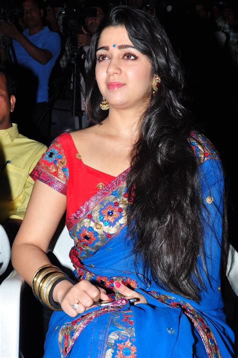Charmi Kaur Beautiful In Blue Saree