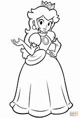 Coloring Mario Peach Princess Printable Bros sketch template