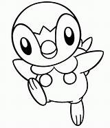 Piplup Pokemon sketch template