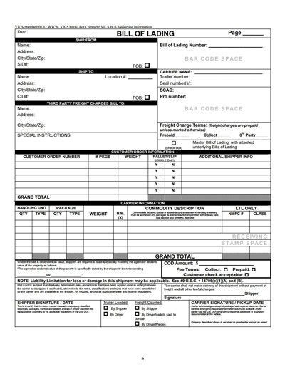 bol forms   bill  lading form template   create fill   bill