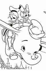 Dumbo Coloring Pages Donald Disney Daisy Printable Duck Riding Kids Sheets Flying High Cartoon Elephant Scholastic sketch template