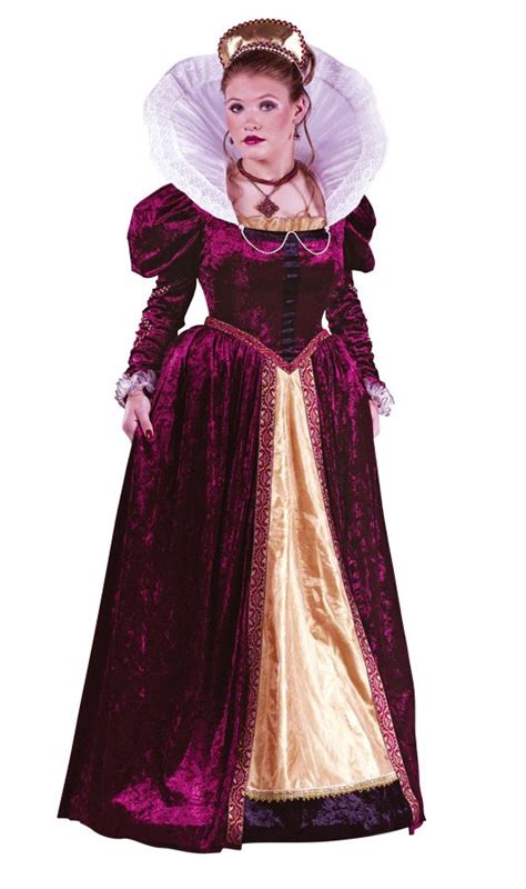 Queen Elizabeth Victoria Medieval Fancy Dress Halloween Women Costume