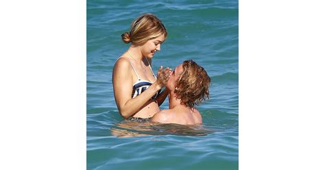 former couple gigi hadid and cody simpson engaged in playful pda celebrity beach pda pictures