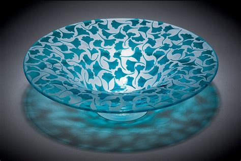 Fused Glass Bowl Glass Vase Glass Bowls Etched Glass Sea Glass Dna