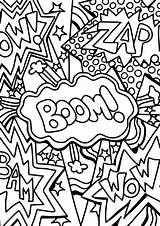 Coloring Pages Boom Zap Wow Pop Pow Kids Comic Printable Geeksvgs Adults Book Culture Doodle Drawing Report  Superhero Categories sketch template