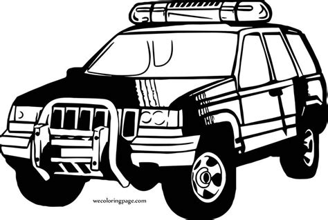 car jeep police coloring page jeep car police