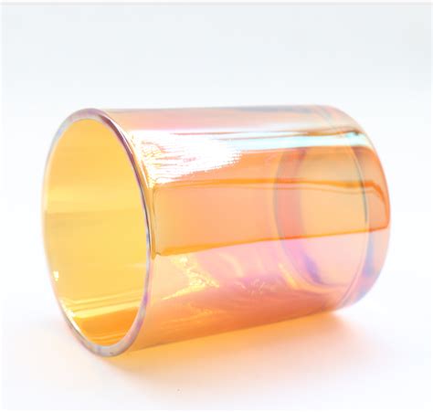 Iridescent Glass Candle Jar Colorful Glass Candle Holders 8 Oz High