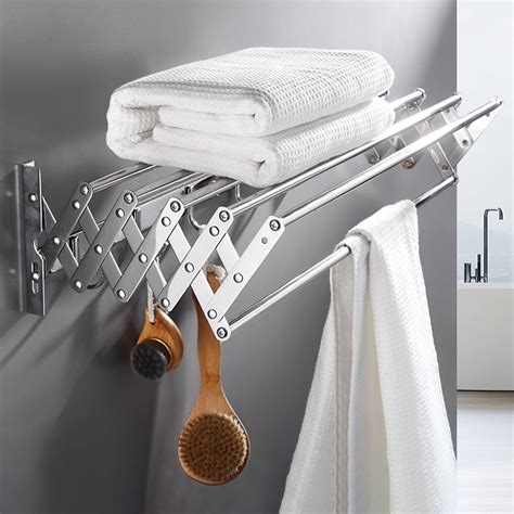 telescopic towel rack  bathroom wall mounted towel rack