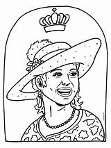 Maxima Koningin Kleurplaat Kleurplaten Koningsdag Koning Kroon Prinsjesdag Koningshuis Bezoeken sketch template