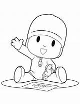 Pocoyo Pages Coloring Characters Drawing sketch template