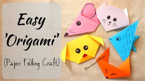 craft ideas  easy paper folding craft easy origami dog cat fox