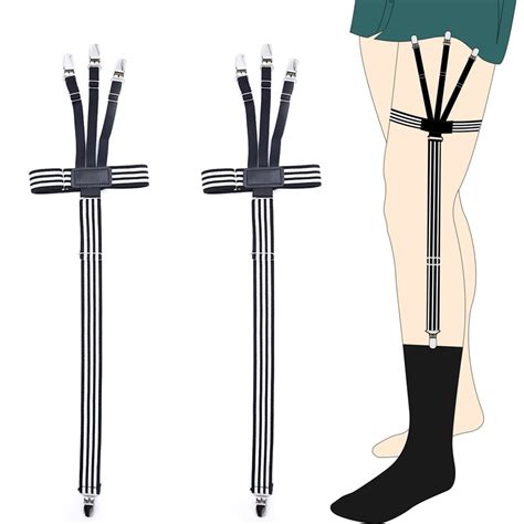 shirt garters sock stays skirt holder gentlemans leg suspenders shirt braces elastic