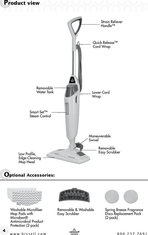 bissell powerfresh steam mop parts diagram