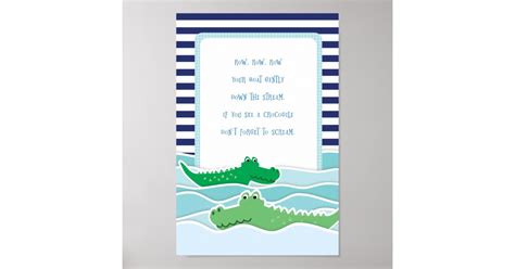 row  boat nursery rhyme poster  crocodiles zazzle