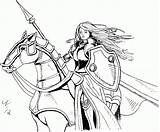 Coloring Pages Warrior Medieval Princess Book Knight Archer Books Lady Woman Female Manga Sucker Women Colouring Drawings Armor Color Sketch sketch template