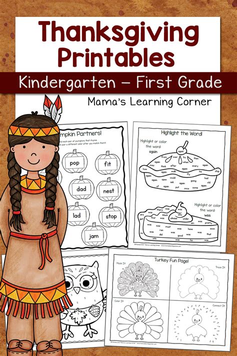 thanksgiving worksheets  kindergarten   grade mamas