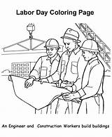 Engineer Coloring Construction Buildings Build Workers Labor Pages Color sketch template