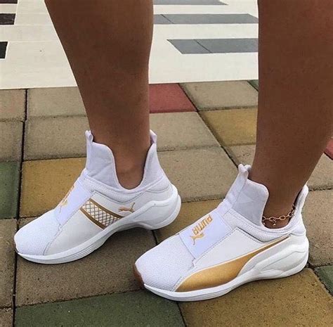 White, gold, pumas shoes | Sneakers fashion, Sneakers, Shoes