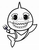 Shark Baby Coloring Drawing Pages Pinkfong Sheets Children sketch template