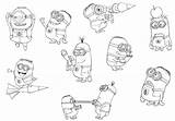 Minions Coloring Pages Despicable Printable Kids Gru Daughters sketch template