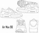 Nike Max Air 90 Sneaker Vector Sneakers Drawing Boot Shoe Clipart Template Coloring Sketch Logo Drawings Sketches Zeichnen Vectors Shoes sketch template