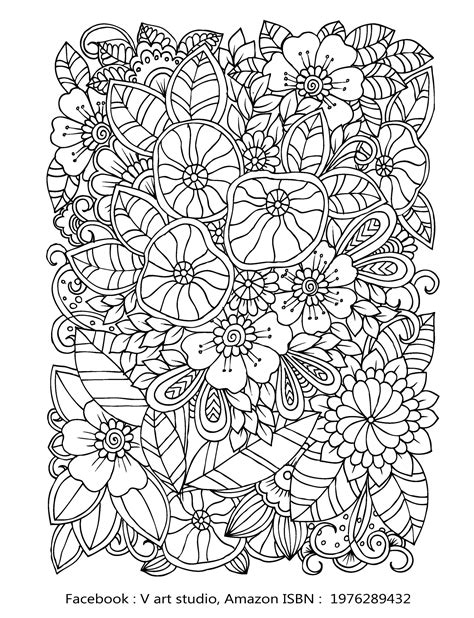 relaxation flower coloring pages  adults goimages talk