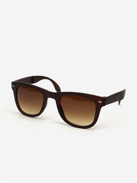 Buy Pocket Brown Foldable Wayfarer Uv Sunglasses For Men Online At