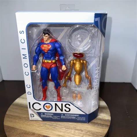 dc collectibles icons superman action figure  picclick