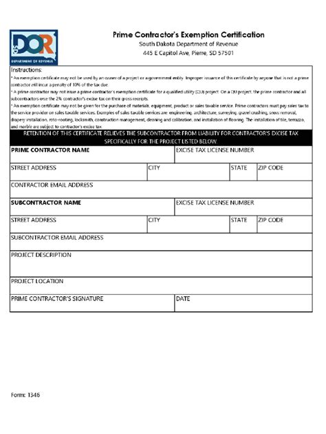 South Dakota Tax Exempt Form Complete With Ease Airslate Signnow