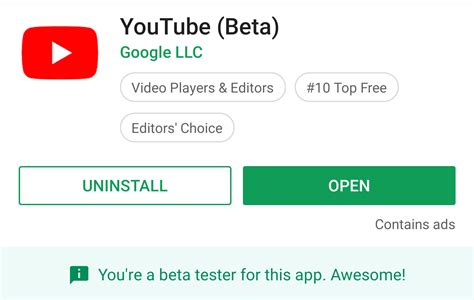youtube android app   official beta program youtube  reaches  million downloads