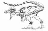 Evolved Survival Feathered Dryptosaurus Carnosauria sketch template