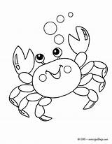 Crab Coloring Outline Pages Animales Color Printable Animals Infantiles Marinos Cute sketch template