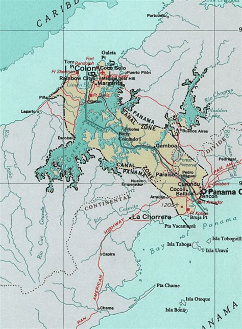 Map Of The Panama Canal Zone 1903 1979 Map Panama Maps In 2019