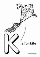Alphabet Kite Coloringhome Blogx sketch template