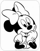 Minnie Coloring Mouse Pages Cute Disneyclips sketch template