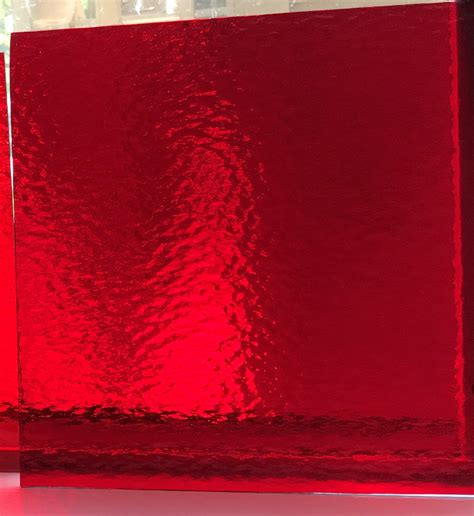 spectrum  rough rolled transparent ruby red stained glass  sheets