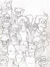 Futurama Pages Colouring Cartoon Coloring Adult sketch template