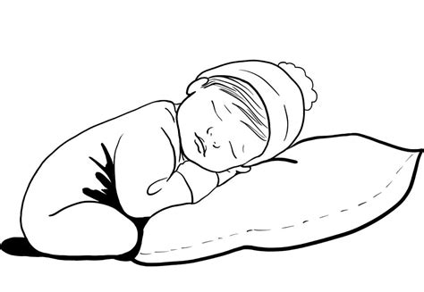 sleeping baby doll coloring page
