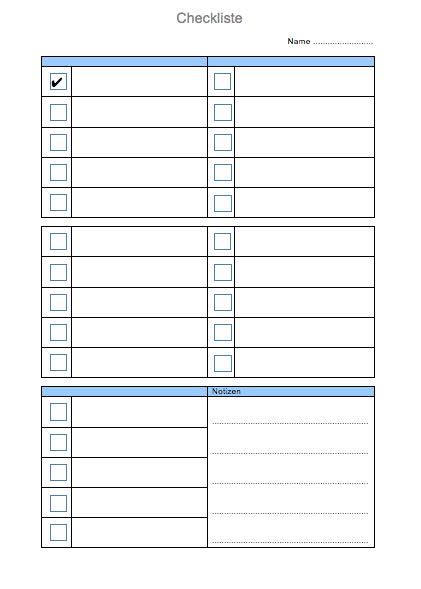 checkliste vorlage muster im word format muster vorlagech