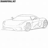Koenigsegg Regera Drawing Draw Coloring Pages Template Sketch sketch template