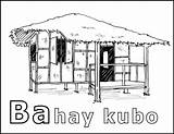 Bahay Kubo Filipino Coloring Philippines Pages Hut Nipa Clipart Drawing House Colouring Alphabet Am Kids Study Fil Fam Super Sketch sketch template