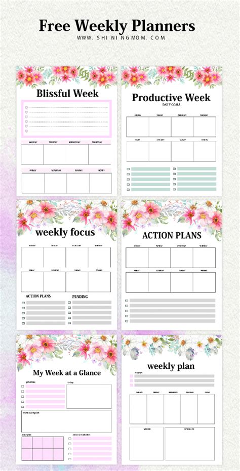 weekly planner template   brilliant designs