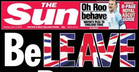 murdochs sun newspaper backs brexit urges readers  vote  quit  eu